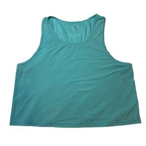 Offline by Aerie High Neck‎ Cutout Muscle Tank Top Women's L Teal Blue Athletic